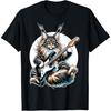 Rock Cat Playing E-Guitar, Funny Guitar Maine Coon Cat T-Shirt