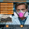 Half Face Respirator Kit, Activated Carbon Filters for Paint, Chemical, Welding, with 10 Filter Cottons