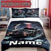 3pcs Duvet Cover Set (1*Duvet Cover + 2*Pillowcase, Without Core), Custom Name Knight Rider Pattern Bedding Set, Home Bedroom Decor Gift