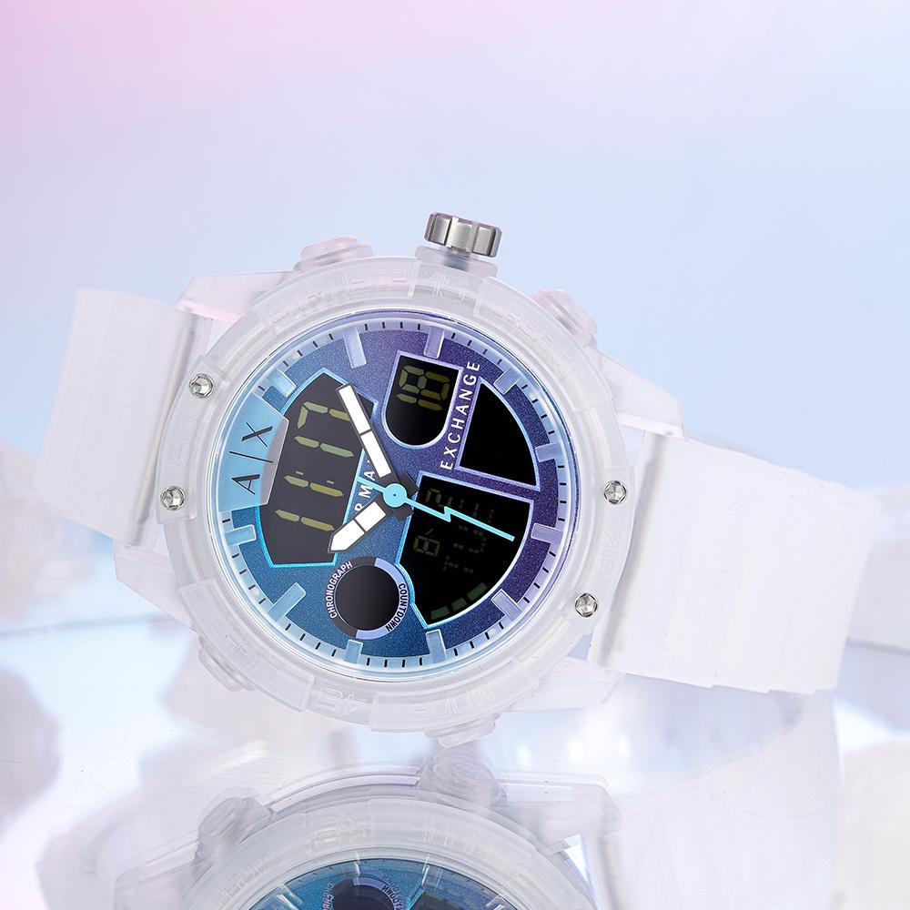 Armani Exchange AE Náramkové hodinky Elektronický strojek Silikonový řemínek Vícebarevný ciferník Pánské hodinky AX2963