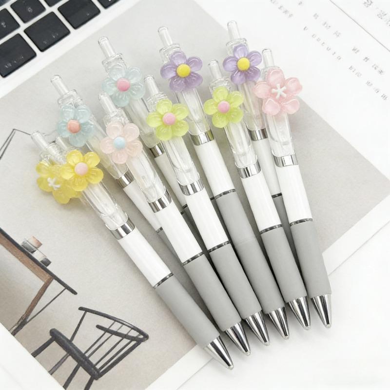12Pcs Cute Tulip Neutral Pen 0.7mm Quick Drying Student Notes Neutral Pen Stationery Writing Pen Kawaii School Supplies