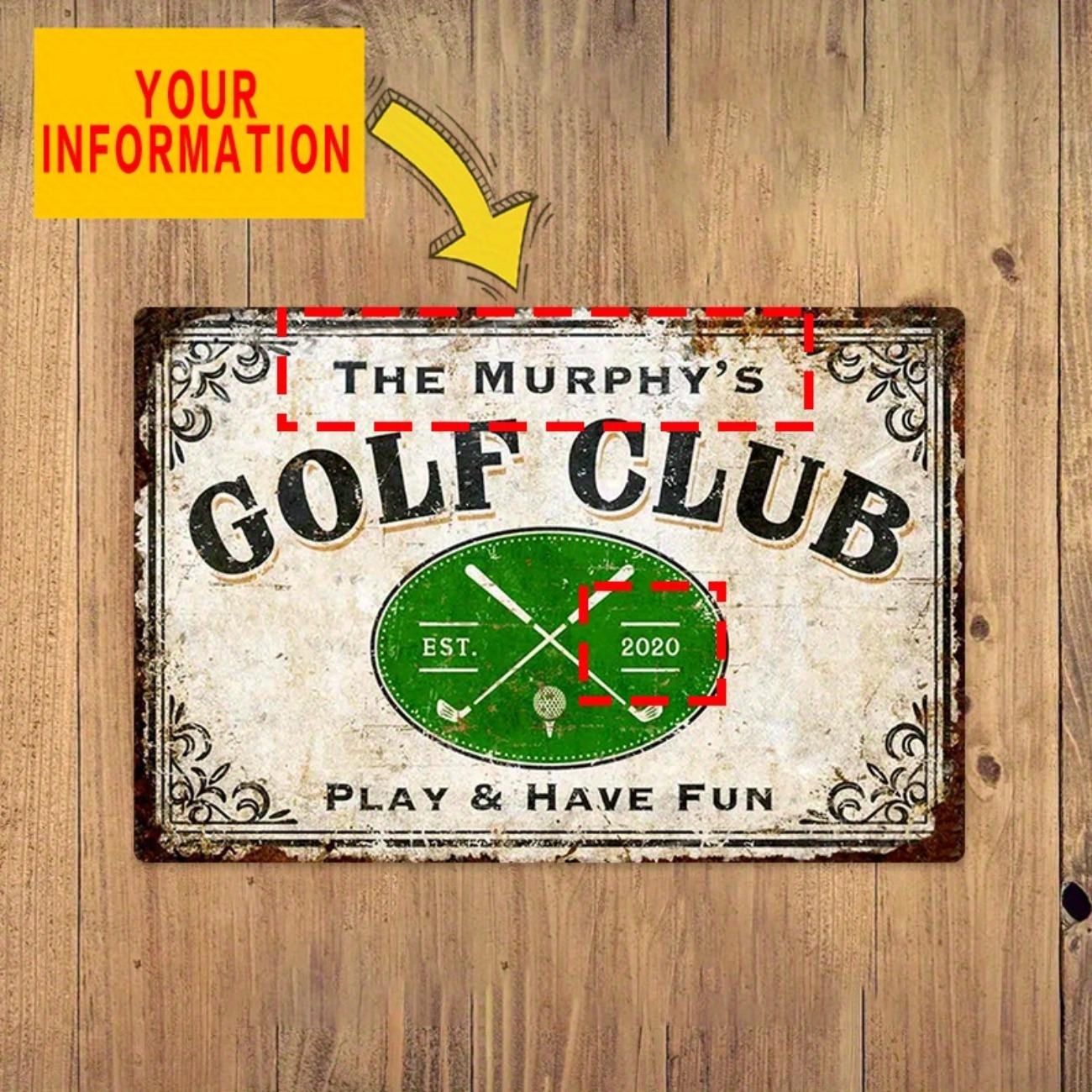 

Personalized Custom Golf Club Wall Decor Metal Sign білий