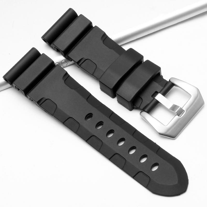 High Quality Rubber Watch Strap for The Panerai Diving Series 1164 PAM01209 Black Silicone Waterproof Strap 22mm 24mm 26mm