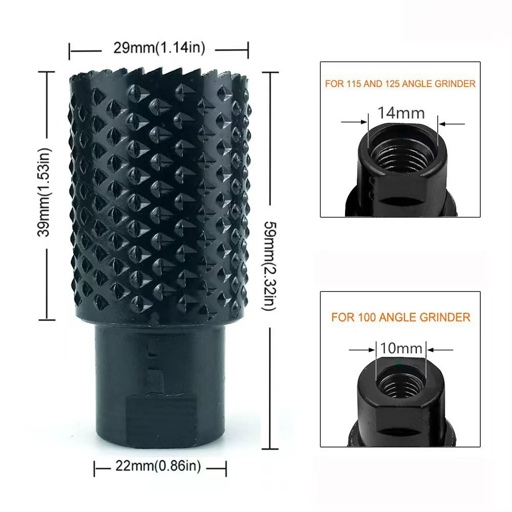 M10/M14 Wood Hole Opener Multi-functional Black Angle Grinder Rotary Head Deburring Engraving Grinding Head Carving Projects