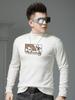 European Style Half-Turtleneck Sweater for Men, Autumn Trendy Printed Rhinestone Knitwear, Men's Warm Base Layer Shirt