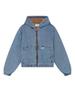 2025 Winter Retro Plus Velvet Hooded Long-Sleeve Faux Denim Jacket with Zipper Pockets