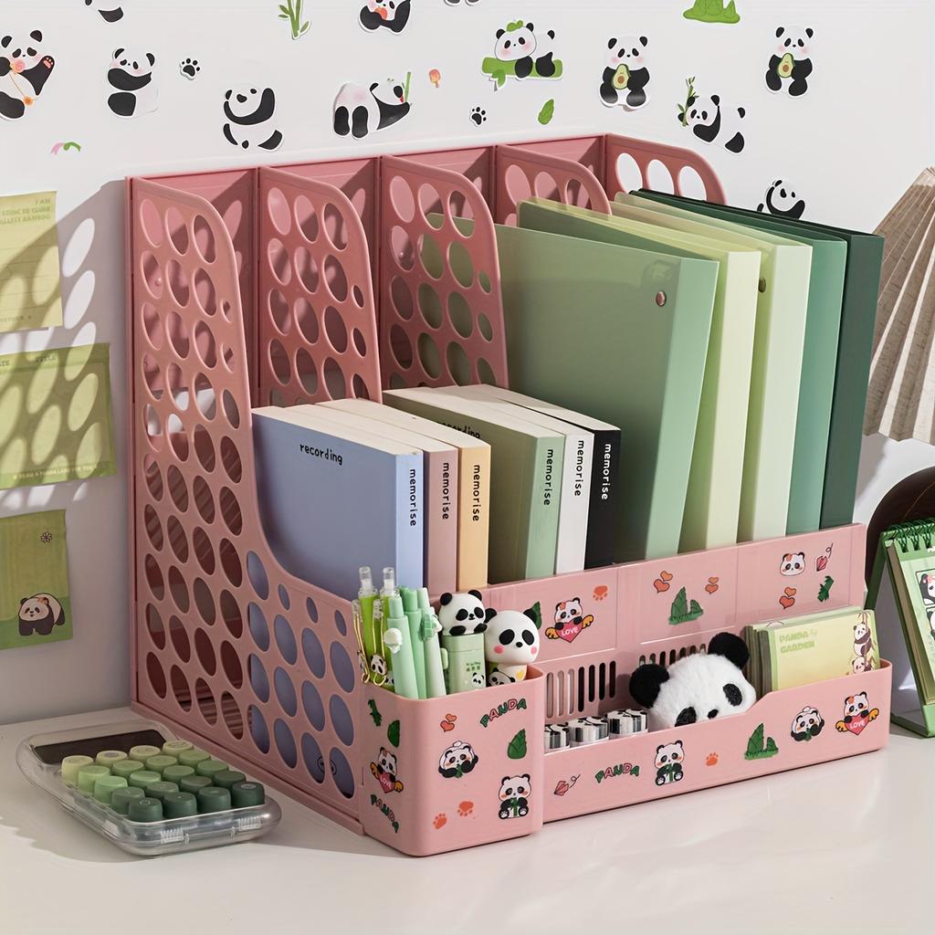 Multifunctional Bookshelf Folder Storage Box With Pen Holder Simple File Racks Book Stand Office Organize Desktop Rack Organizer