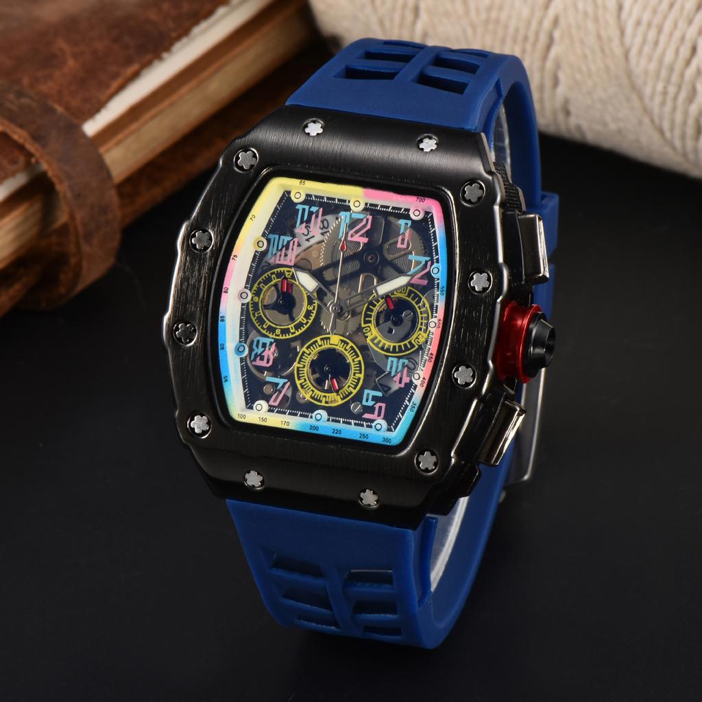 Barrel-shaped color quartz watch fashion business leisure silicone watch male student daily with calendar watch