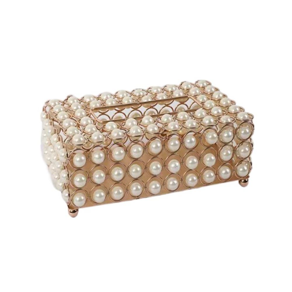 Nordic Luxury Tissue Box Metal Decoration High-end Crystal Napkin Case Rectangular Convenient Toilet Paper Case Bathroom