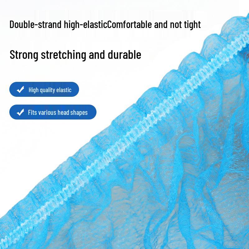 21-Inch Disposable Breathable Non-Woven Strip Cap - Dustproof for Food Workshops, Beauty Salons, Kitchens, and Homes