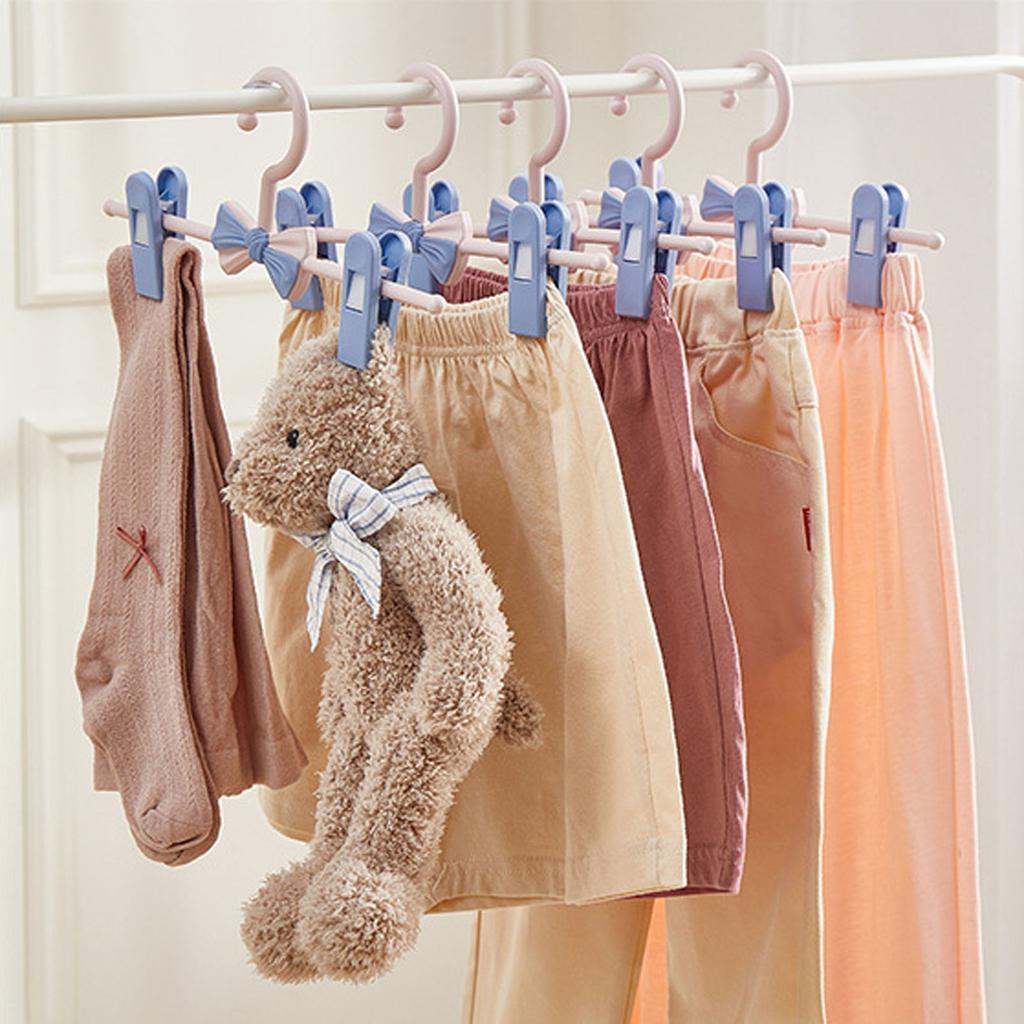 Kunststoff Kinderhosenbügel Kunststoff Nahtlos Rutschfest Hosenklemme Verstellbarer Teleskop Hosenständer