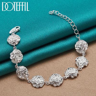 Romantic Rose Bracelet Silver Beautiful Jewelry
