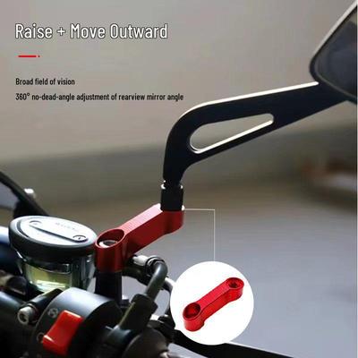 Electric Motorcycle Rearview Mirror Extension Bracket - Aluminum Alloy Raised Crossbar