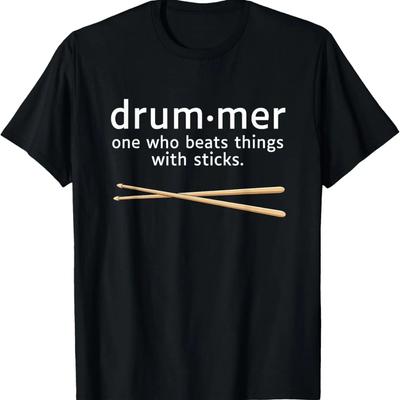 Funny Drummer Definition Percussion Music Drum Sticks T-Shirt
