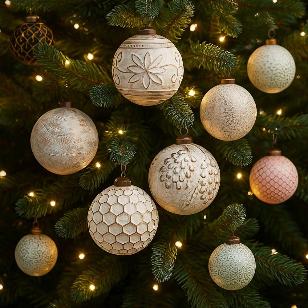 12pcs Shatterproof Christmas Hanging Balls Vintage Xmas Tree Decoration  Home Decor