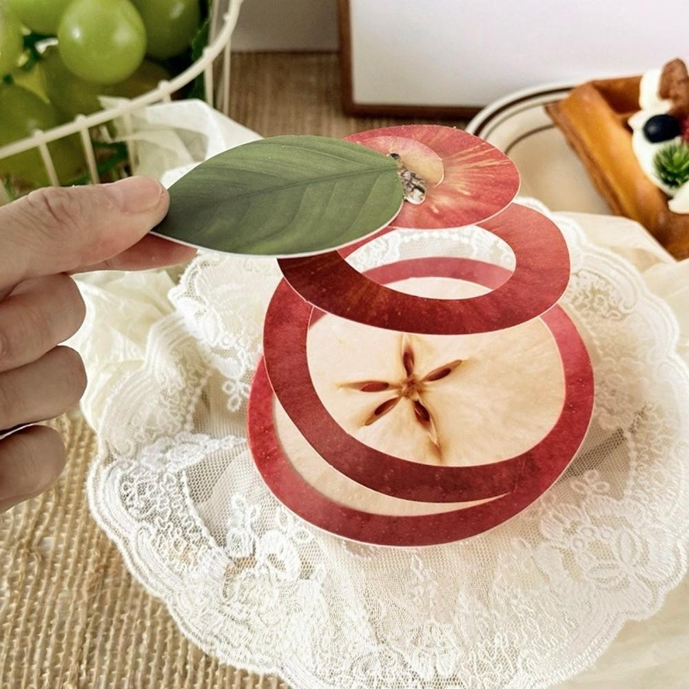 6pcs Orange Simulated Fruit Greeting Cards Peach Paper Peel Fruit Cards Best Wish Persimmon Holiday Blessings Cards