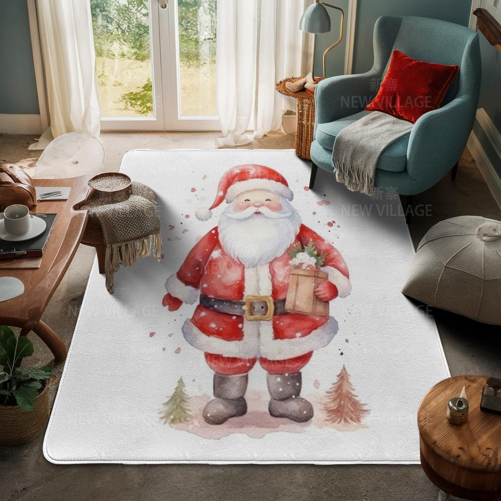 House Entrance Carpet Home Door Mat Living Room Bath Foot Bathroom Non-slip Water Absorption Rugs Bath Merry Christmas Winter
