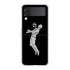 Football Player Soccer Art Clear Phone Case For Samsung Galaxy Z Flip 3 4 5 Hard Folding Shell For Samsung Z Flip3 Back Cover