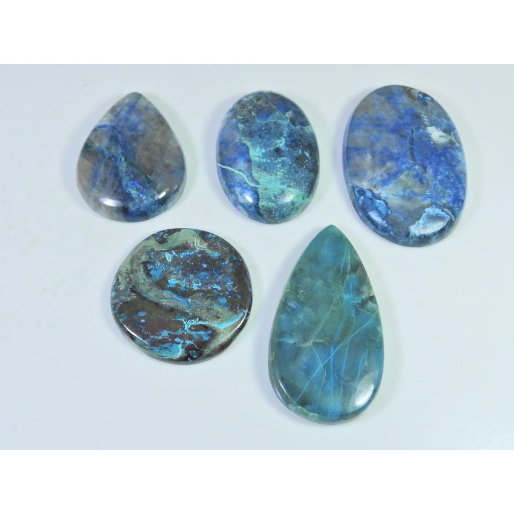 286Cts. Natural Shattuckite Mix Cabochon Loose Designer Gemstone 05Pcs Lot C-1537