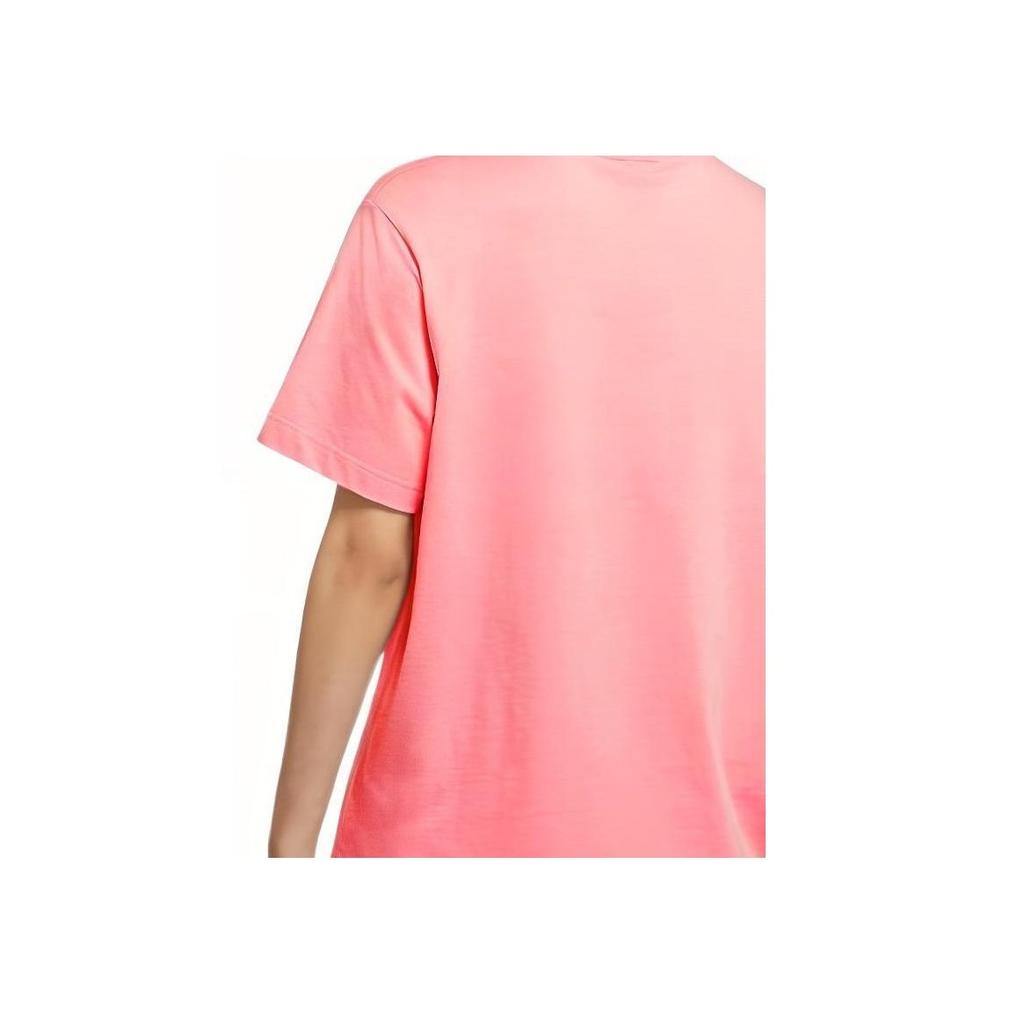 Nike Solid Color Logo Embroidered Round Neck Breathable Short Sleeve T-Shirt Women Tops Pink DH4256-631