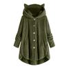 Women's Long Sleeve Hooded Button Up Jacket with Pockets Casual Outerwear for Everyday Wear