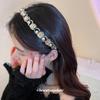 Chic Retro Geometric Rhinestone Pearl Headband - High-End Fashion Accessory for Women