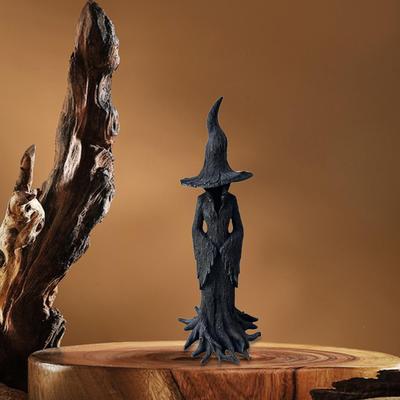 Witch Ornament Halloween Decoration Resin Crafts for Entryway Festival Party