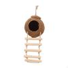 Coconut Bird Hide with Ladder, Hideout, Birds Hut Portable Nest for Budgies Hamster Canary Parrot