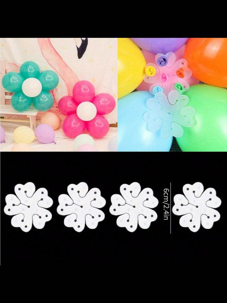 50PCS Wedding and Birthday Party Supplies, Balloon Accessories, Plum Blossom Clip, Multifunctional Buckle Shaped Clip