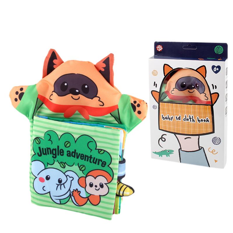 

Cloth Book Educational With Hand Puppet Cognitive Motor And Stimulation Sensory Bear