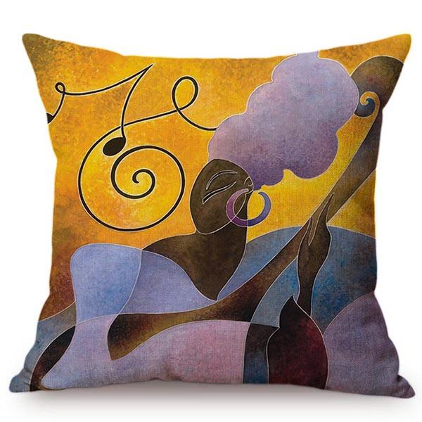 Africa Traditional Culture Art Sofa Decoration Cushion Cover Colourful African Woman Abstract Pattern Car Throw Pillow Case