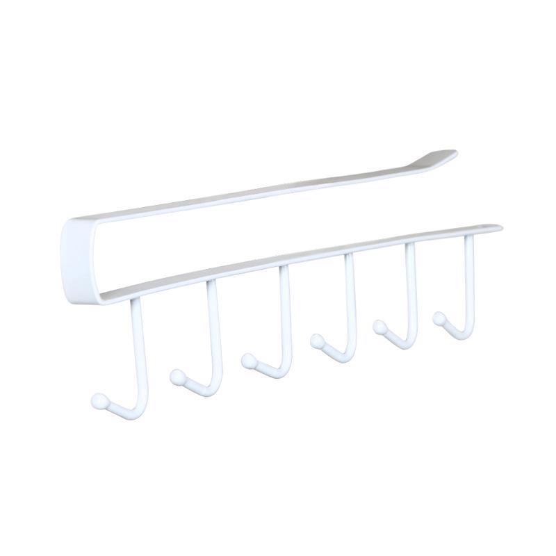 Schmiedeeisen 6-Haken Schrankregal: Nahtlose, nagelfreie Aufbewahrung für Küche & Kleiderschrank