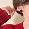 Ankola red flower bead stud earrings women's light luxury high-end temperament unique earrings new popular earrings