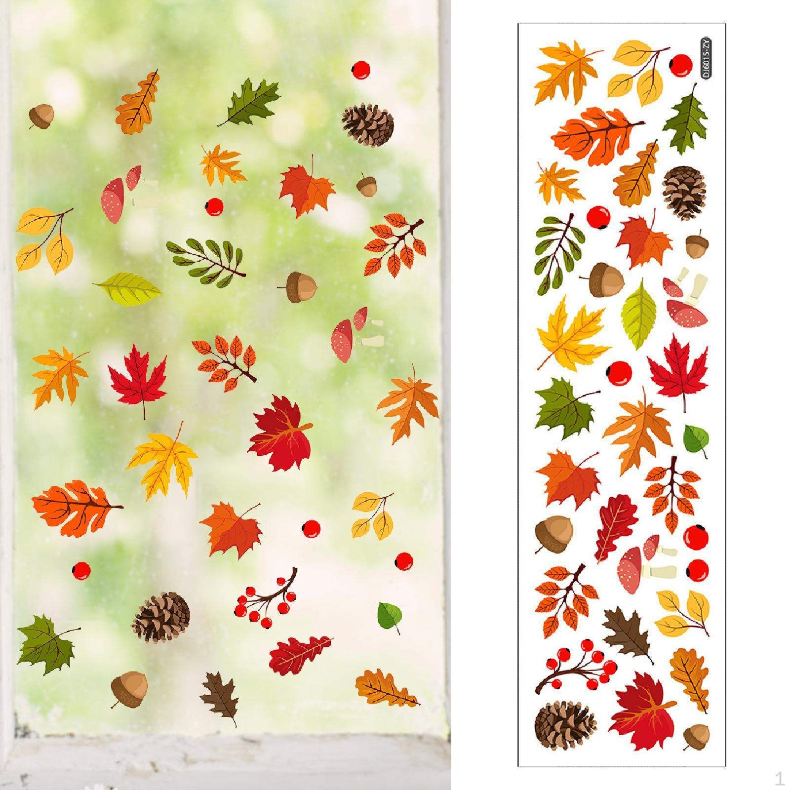 

Leaves Fruits Wall Sticker Fruit Decal Modern Style Window Glass for Bedroom