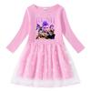 Kinder Kpop Demon Slayer Regenbogen Pailletten Prinzessinnenkleid - Kurzarm Sommer & Langarm Frühling/Herbst Optionen