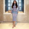 New Women's Clothing Temperament Micro-transparent Printing Slim-fit One-step Hip Skirt High-neck Long-sleeved Dress Trendy