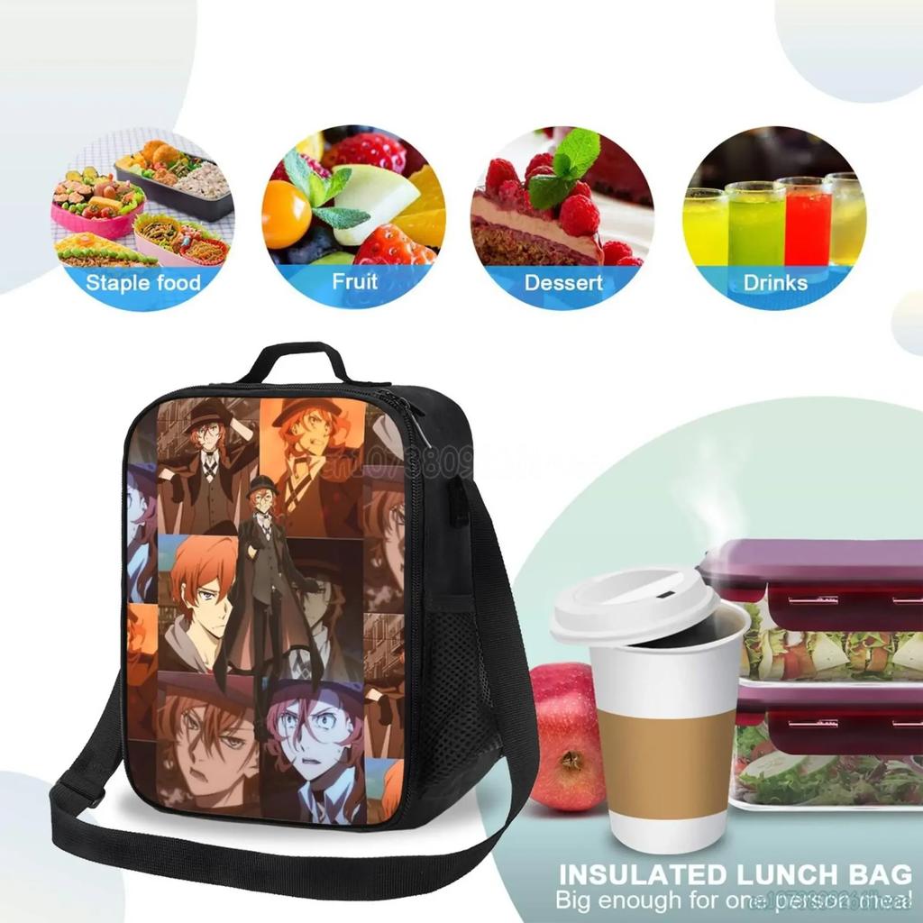 Bungou Stray Dogs Nakajima Atsushi TV-Serie Chuuya Nakahara Isolierte Lunchtasche Wiederverwendbar Wasserdicht Thermisch Oxford Lunchbox