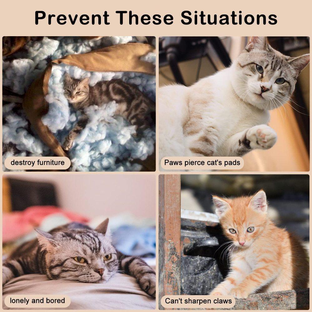 Katzenkratzbrett mit Glocke, 2-in-1-Kratzmatte aus Wellpappe, interaktives Kratzspielzeug, Kratzpappe, Kratzbaum