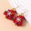 New Christmas Tree Snowflake Earrings Women Colorful Beads Felt Pendant Festival Eardrop Girlfriend Gift Ear Jewelry Accessories
