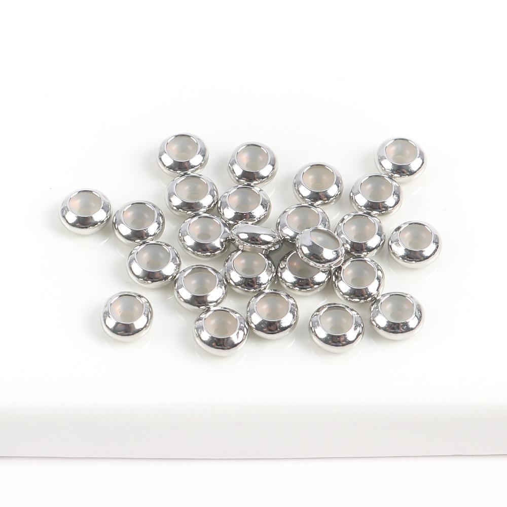 

4-10Mm Flat Silicone Positioning Bead Copper Bead Anti-Skid Buckle Handmade Diy Necklace Bracelet Beaded Jewelry Accessories Bead Spacer 10X3mm 10pcs