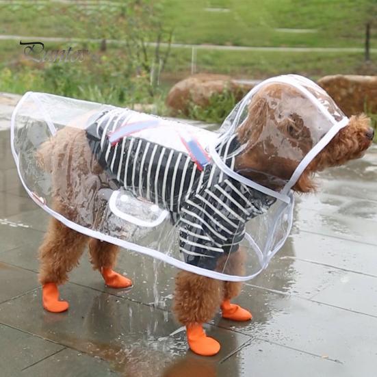 Vêtements de pluie transparents pour animaux de compagnie Imperméable Boutons-pression Capuche Minimaliste Réglable Chien Coupe-vent Doux Équipement de pluie Fourniture