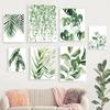 Modern Nordic Style Spring Green Art Poster Plant Leaf Palm Watercolor Wall Art Picture Canvas Print Living Room Home Decor