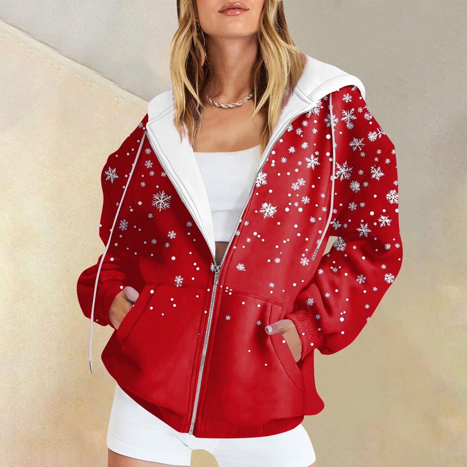 

Женские повседневные модные пуловеры с длинными рукавами и принтом, толстовки на молнии, пальто XL винный