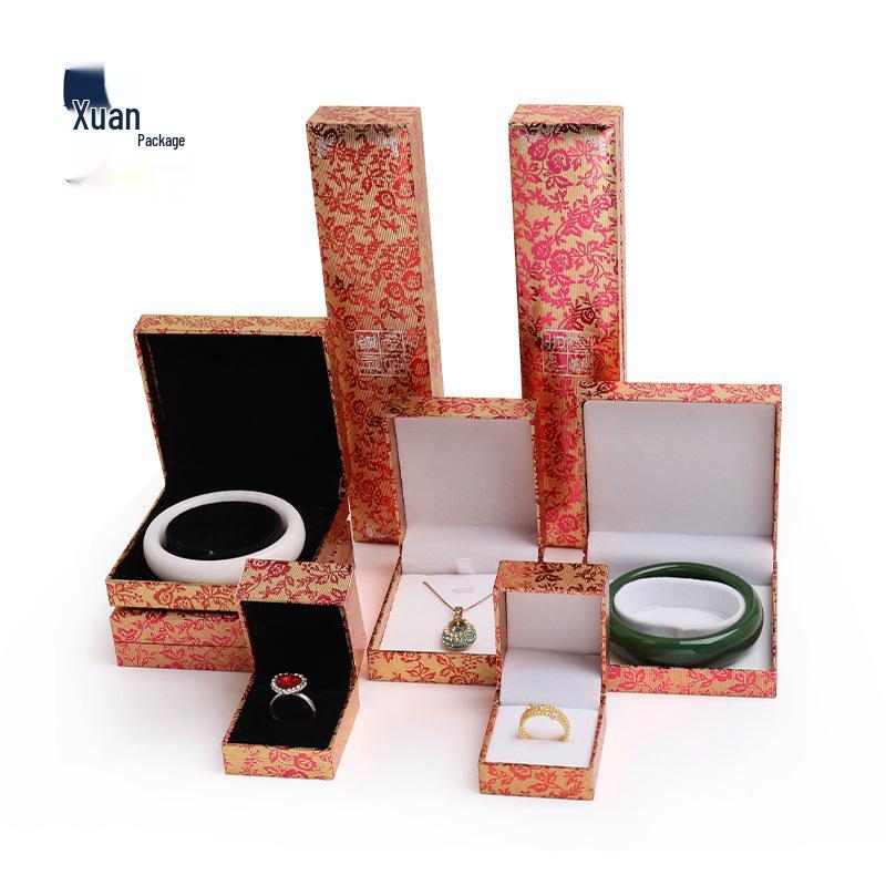 Rose Gold Jewelry Box: Auspicious and Wishful for Rings, Bracelets, Necklaces, with Black Bottom for Elegant Storage