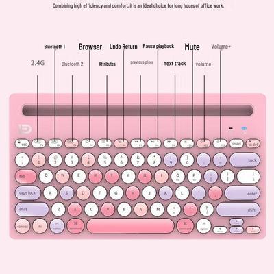 Fude Retro Punk Wireless Bluetooth Keyboard