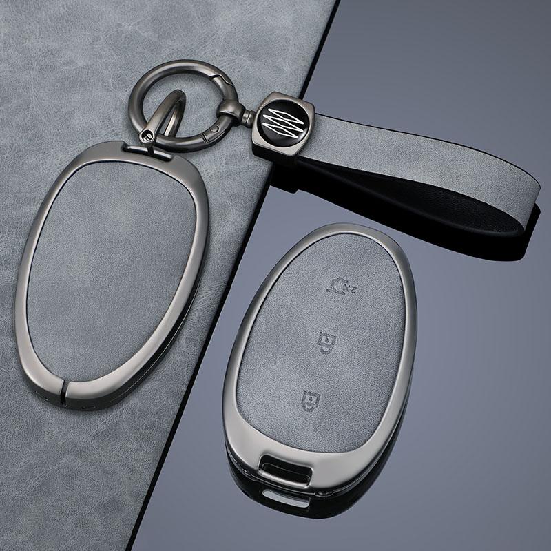 Zinklegierung+Leder Autoschlüsselhülle für Changan QIYUAN A07 A05 Q07 Q05 Schutzhülle Schlüsselanhänger Auto Innenraum Schlüsselanhänger Zubehör