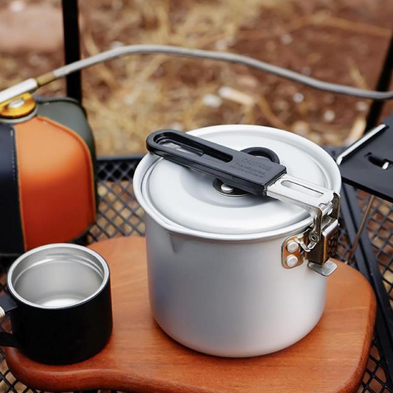 Outdoor Camping Pot 700ml Aluminum Alloy Stockpot With Handle Lightweight Design Cooking Tool For Hiking Camping Picnic Barbecue
