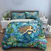 """Set de Arte Marino de Sirena""" Múltiples tamaños Dormitorio de niños y adultos Exquisito juego de cama de 3 piezas regalo"""