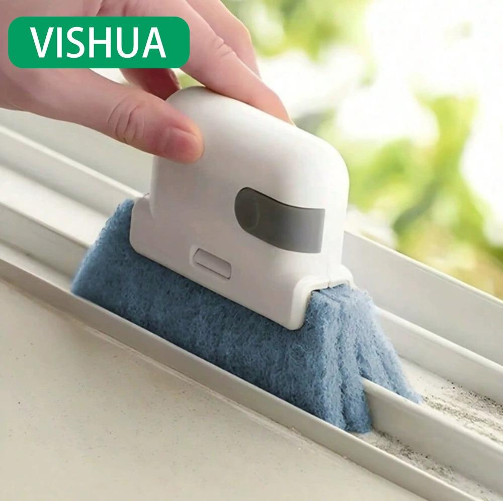 2 In 1 Groove Cleaning Tool Window Frame Door Groove Cleaning Brush Sliding Door Track Cleaning Tools Handheld Crevice Cleaner