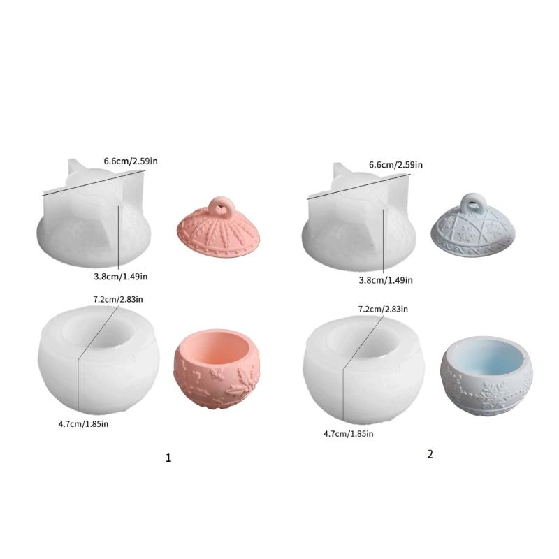 Storage Container Mould High Temperatures Resistant Silicone Mold for Round Embossed Jewelry Box Candle Cup Mould